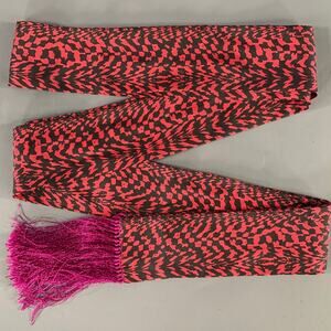 HAIDER ACKERMANN Pink Black Fringe Silk Scarves